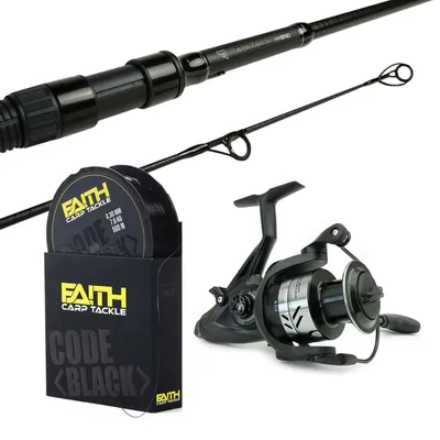 Imagen del producto de Juego de Ca–as Faith Carpa - X-Stalk Hybrid 10 Pies - 3.50 lbs - Nobilis LL 3500 Pesca Molino - Cord—n de Pesca de Nylon para una Captura Duradera de la Carpa y un Disfrute —ptimo de la Pesca