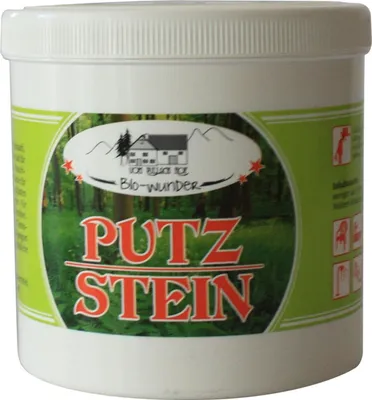 Produktbild von Stolz Wunder Putzstein Gipsstein Allzweckreiniger, 1000g, inkl. Schwamm, für Edelstahl, Chrom, Glas, Emaille, Made in Germany
