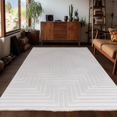 Zdjęcie produktu dla Ayyildiz | Dywan 3D Sahara - 120 cm x 170 cm - Kremowy - Nowoczesny - Wysoka Jakość i Komfort