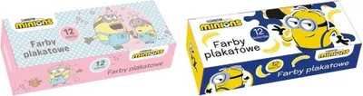 Zdjęcie produktu dla Farby Plakatowe 12 Kolorów 20Ml Minionki