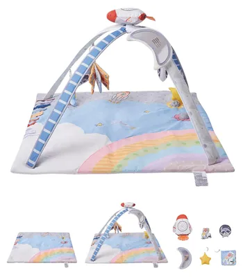 Immagine prodotto di Tappeto da gioco VEVOR 89x89x48cm, coperta avventurosa con 6 giocattoli sensoriali, razzo musicale illuminato, per bambini da 0 a 18 mesi, per lo sviluppo delle capacità sensoriali e motorie