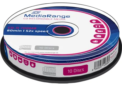 Produktbild von MediaRange CD-R 700 MB, CD-Rohlinge, (52fach, 10 Stück)