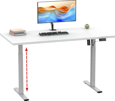 Zdjęcie produktu dla Regulowana wysokość biurka | Bezstopniowa regulacja wysokości elektrycznej 71-120 cm | Computerisch Wymiary 110x80 | Stół biurowy Lona