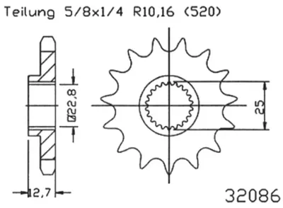 Produktbild von Esjot Kettenrad 520 13z Standard