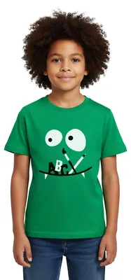 Produktbild von Spreadshirt Einschulung Monster Kindergarten Schulanfang Kinder T-Shirt, 98/104 (3-4 Jahre), Kelly Green