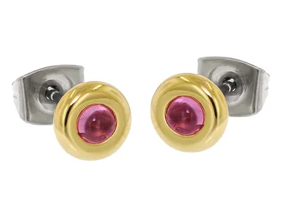 Produktbild von Boccia Titan Damen Ohrstecker mit Turmalin Steinen, rosé 050