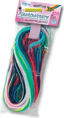 A package of colorful braiding cords.