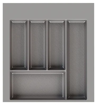 Produktbild von Sossai Besteckeinsatz Divio Grip 45 x 49 cm, 5 Fächer, Farbe: Anthrazit