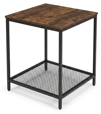 Produktbild von Quadratischer Beistelltisch mit Ablage aus Gitter, 45 × 45 × 55 cm