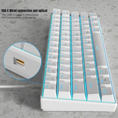 Produktbild von MageGee MK-STAR61-W Mechanische Tastatur - US