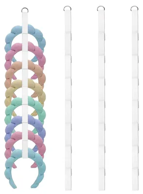 3er-Set Haarbandhalter Organizer, hängend, 68,5 cm, weiß