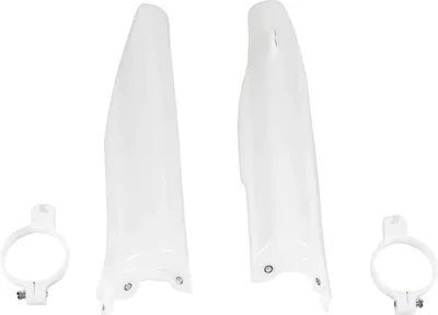 Image de Protections de fourche UFO PLAST en 2 parties, carénage de fourche pour Kawasaki KX F, Suzuki RM-Z 125 / 250 cm³, années de fabrication 2004 - 2008, couleur : blanc
