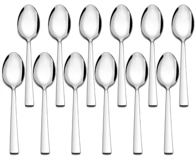 12 Edelstahl-Esslöffel, 20 cm, Suppenlöffel, Spiegelpolitur