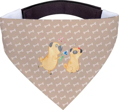 Produktbild von Mr. & Mrs. Panda Bandana Mops Verliebt - Hundeglück - Geschenk, Hund, Freund, Liebe, Hunde Halstuch, für, Knuffig, Sprüche