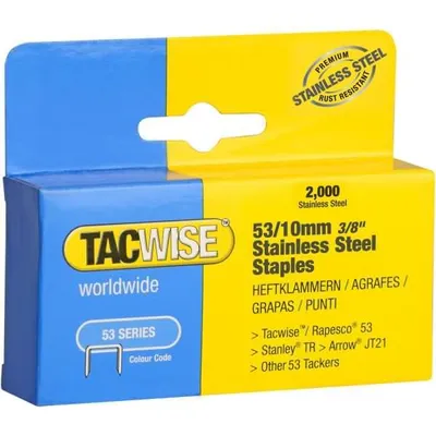 Produktbild von TACWISE Heftklammern 53/10 mm Edelstahl 2.000 Stück