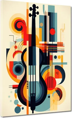 Produktbild von Abstrakt Violine Kunst Musik Leinwandbild Wandbild Kunstdruck XL Wanddeko: 30x40x2cm