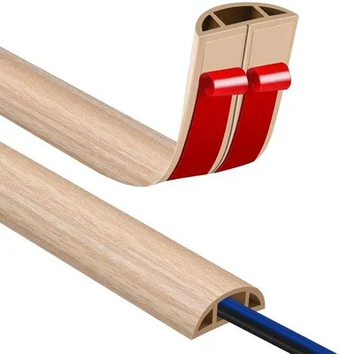 Obrázek produktu pro Půlkruhový kabelový most - Flexibilní kabelový žlab pro ochranu podlahy - 1M - Samolepicí