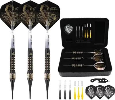 Produktbild von CUESOUL Black Scorpion 16g Deluxe Soft Dart Set with Case & Flights