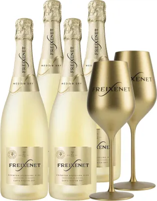 Produktbild von Freixenet Carta Medium Dry & 2 Goldgläser (4x0,75l)