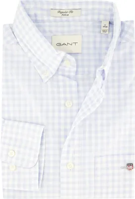 Produktbild von Gant Hemd hellblau kariert Button-Down Baumwolle