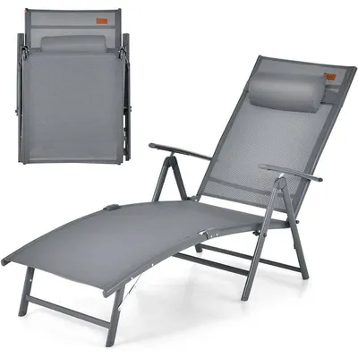 Obrázek produktu pro Zahradní lehátko LJHhyc2508060108, nosnost 150 kg, šedé