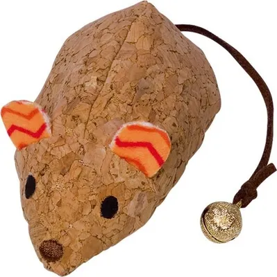 Produktbild von Nobby Katzenspielzeug Kork Maus mit Catnip orange