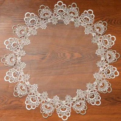 Immagine prodotto di Set di tovaglie rotonde 60 x 60 cm - Set di tovaglie classiche con bordi arrotondati