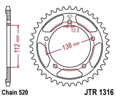 Obrázok produktu pre JT ozubené koleso 41T 520 JTR1316.41