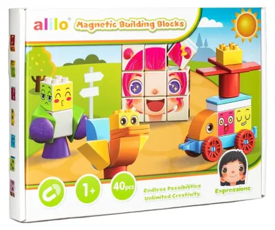 Productafbeelding van Alilo magnetische bouwstenen - Emoties - 40 stuks.
