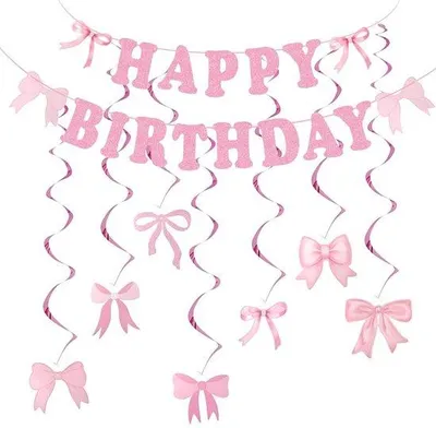 Image de Livre illustré pour filles - Rose - Décorations - Idéal pour les fêtes d'anniversaire - Comprend des guirlandes