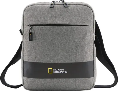 Immagine prodotto di Borsa a tracolla National Geographic SHADOW, realizzata con bottiglie di PET riciclate, colore grigio, taglia unica