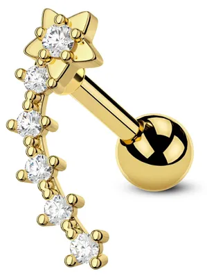 Produktbild von Solidchoice – Helix-Ohrringe aus chirurgischem Stahl – 16 Gauge mit klarem Zirkonia