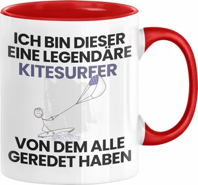 Produktbild von Kitesurfer Geschenk Tasse Lustige Geschenkidee Geburtstag für Kitesurfer Ich Bin Dieser Legendäre Kitesurfer Von Dem Alle Geredet Haben Kaffee-Becher (Rot)
