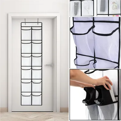 Zdjęcie produktu dla Organizer nad drzwiami na buty – 12 dużych przegródek z 2 haczykami