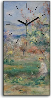 Produktbild von Wandbild Leinwand Bilder Wanduhr 30x60 Malerei Wald Bäume Berg Landschaft - schwarze Hände