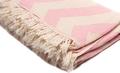 Produktbild von Strandtuch Hamamtuch Saunatuch Pink Zickzack 100% Baumwolle 100x180