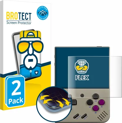 Produktbild von 2x BROTECT Fullscreen Schutzfolie für Miyoo Mini Plus Displayschutz Folie Fullcover Klar Transparent