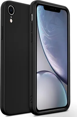 Image de coque iPhone XR, Coque en silicone liquide, antichoc et résistante aux rayures pour iPhone XR noir