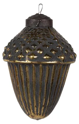 Produktbild von Clayre & Eef Weihnachtskugel Ø 6x8 cm Schwarz Glas