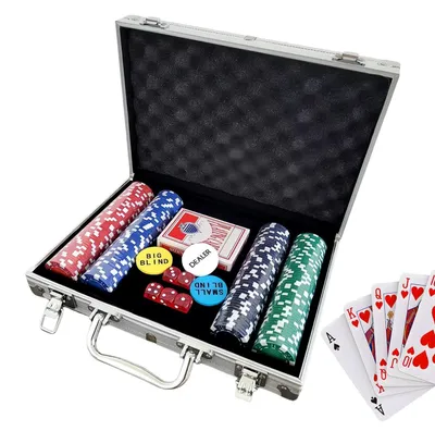 Produktbild von Poker-Set mit Koffer und Chips für Spieleabende
