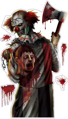 Immagine prodotto di Set di adesivi Halloween horror clown 5 pezzi colorati 52x25cm - taglia unica