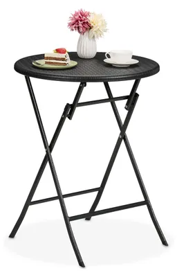 Image de Table de jardin pliante avec aspect rotin