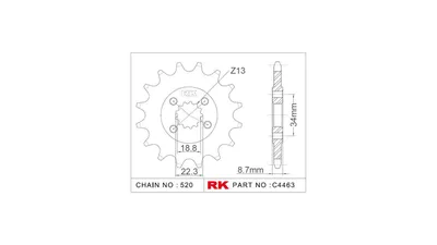 Produktbild von RK Antriebsritzel C4463 15 Zähne