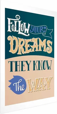 Produktbild von Posterpapier Poster - Follow Your Dreams 21x30 cm Text m-C-0286-ao-a