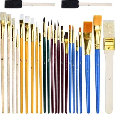 Image de Lot de 25 pinceaux à peinture acrylique