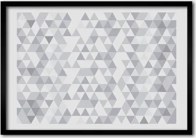 Produktbild von Bild - Bilder - Bilderrahmen - 70 cm x 50 cm - MDF-Rahmen, Wandkunst graue Dreiecke