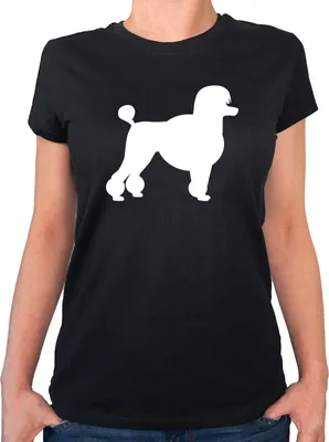 Produktbild von Huuraa Damen T-Shirt Pudel Silhouette M Black Bio Baumwolle Fairtrade Damenshirt Geschenkidee