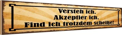 Produktbild von vianmo Holzschild 10x46 cm Versteh ich trotzdem Scheiße