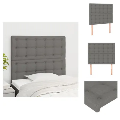 Produktbild von vidaXL Kopfteile 2 Stk. Dunkelgrau 80x5x78/88 cm Stoff -  Kopf- & Fußenden