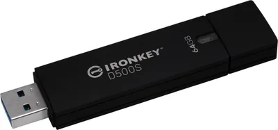 Produktbild von Kingston IronKey D500S - USB-Flash-Laufwerk - verschlüsselt - 64 GB - USB 3.2 Gen 1 - TAA-konform